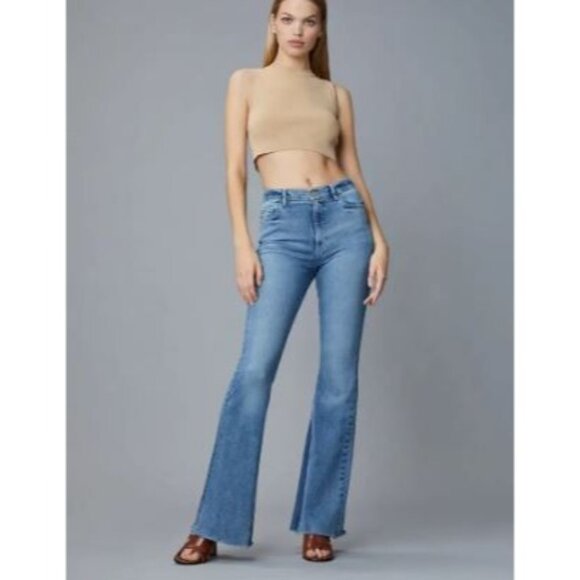 #024 DL1961 Rachel Flare Ultra High Rise Instasculpt Jeans Size 34 Blue NEW - Picture 1 of 1